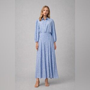 RIXO London Blue Floral Maxi Dress